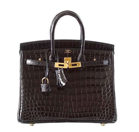 hermes birkin 25 black crocodile bag ghw|hermes vintage crocodile kelly bag.